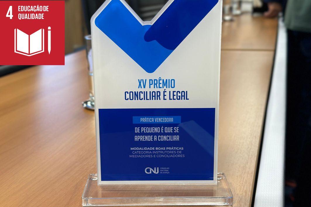 Projeto de conciliação educacional recebe prêmio nacional em Brasília