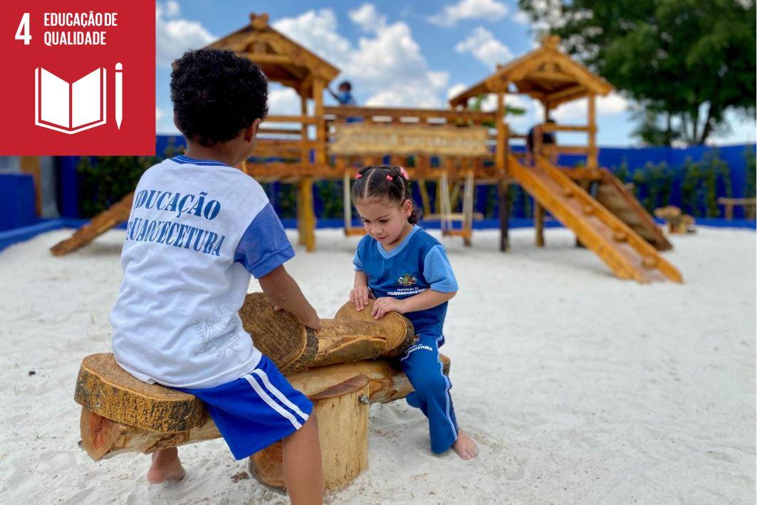 Itaquá inaugura parque naturalizado em creche para reconectar a infância ao contato com a natureza